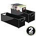 mDesign Plastic Video Game and DVD Storage Organizer - Game and Movie Disc Holder Bin with Handles for Home Media Console Stand and Closet Shelf - Ligne Collection - 2 Pack - Black