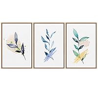 3 Piece Framed Canvas Wall Art Plant Leaves Canvas Prints Home Artwork Decoration for Living Room,Bedroom - 16