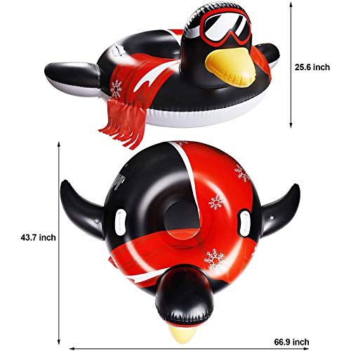 Triumpeek Snow Tubes, Inflatable Snow Sleds Heavy Duty Sledding Snowboard With Handles For Christmas Gift Winter Outdoor Fun (Penguin) #TOP1