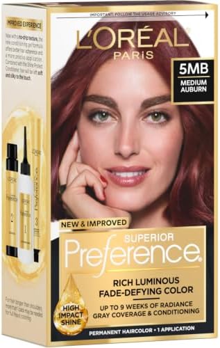 L’Oreal Paris Superior Preference Fade-Defying Color + Shine System, 5MB Medium Auburn(Packaging May Vary), Pack of 1,