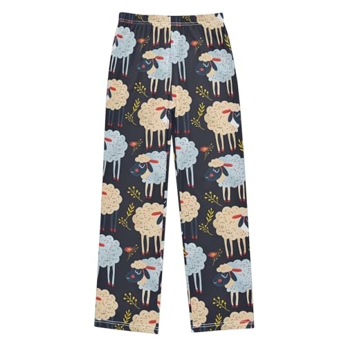 ALAZA Cartoon Seamless Sheep Pajamas Bottoms with Pockets Comfy Pjs Sleepwear Elastic Waistband Pajamas Pants Lounge Pants