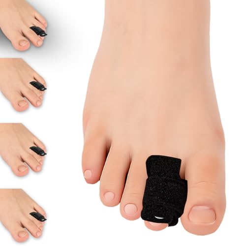 4 Pezzi Stecche Per Dita Dei Piedi, Dita A Martello Correttore Regolabile, Tutore dito Piede Rotto, Raddrizza dita Piedi, Per Alleviare Il Dolore Di Piegate, Artigliate, Rotte O Slogate, Nero