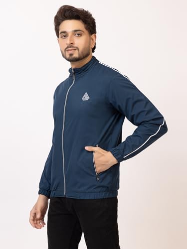 Image of 2nd Sky Semi Winter Wear & Rainy Season Wear Full Sleeve Front Zipper with Pockets Solid Polyester Mens & Boys Windcheater /Jackets