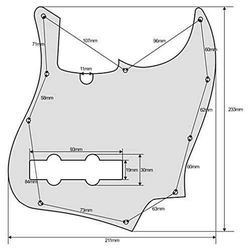 IKN 10 trous Jazz Bass Pickguard 3Ply Scratchplate pour American/Mexicain Standard Fender Jazz Bass 4 Cordes Modèle… - Les Beatles, Paul McCartney, John Lennon, RIngo Starr, George Harrison IKN 10 trous Jazz Bass Pickguard 3Ply Scratchplate pour American/Mexicain Standard Fender Jazz Bass 4 Cordes Modèle… – Image 8