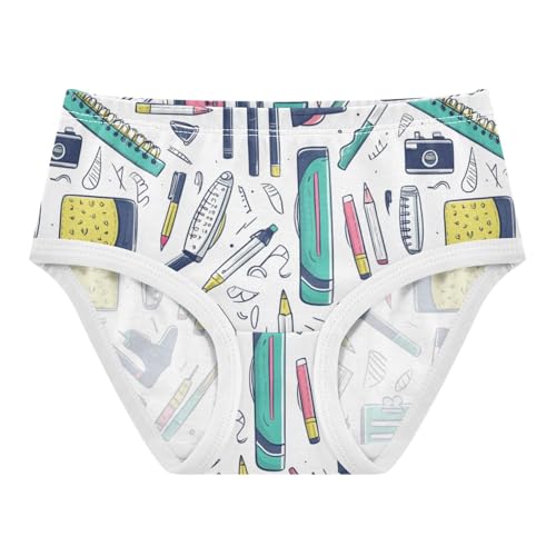 ZZKKO Study Stationery Pencil Girls Underwear Toddler Panties for Girls Comfort Brief Size 8Y