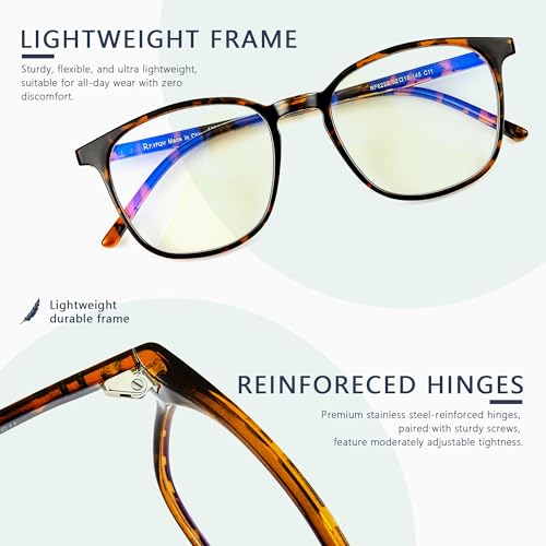 Image of Blue Light Blocking Glasses for Women Men, Square Thick Frame Anti Eyestrain & UV Glare JF6218