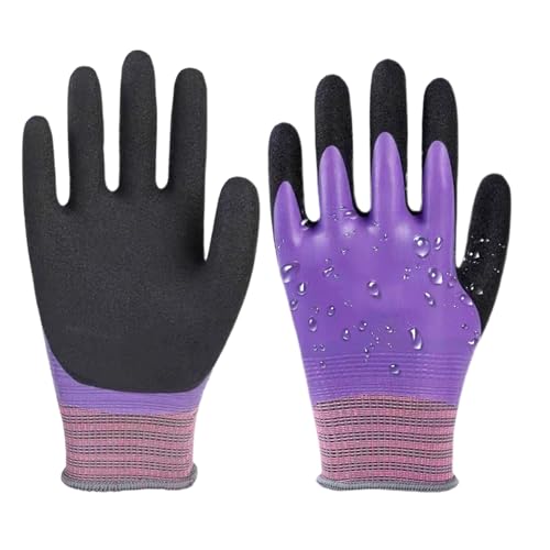 Genérico Guantes De Seguridad,Herramienta de Protección de Látex Elástica y Antideslizante - Guantes de Trabajo Ligeros - Para Hombres y Mujeres, Trabajo, Limpieza, Cocina, Cocción,