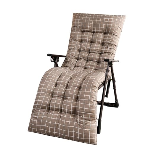 Mateju Cojín para Tumbona de Jardín 53x170x8cm - Suave Cómodo Cojín Reclinable Colchoneta para Tumbonas, Ideal para Exterior Sillas Balcón Playa Terraza (Marrón,53x170x8cm)