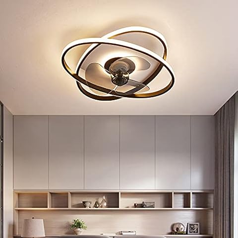 Tonhandisplay Ceiling Fan with LED Lighting Ceiling Lamp Fan 3343 Black Diameter 50 cm 96 W Cover