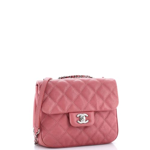 Pre-Loved Urban Companion Flap Bag Quilted Caviar Small, Pink3