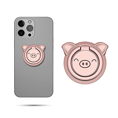 Image of Regor Finger Grip Holder | Cell Phone Stand for Hand & Back | Selfie & iPhone for Android Phone Desk - Pig Pink