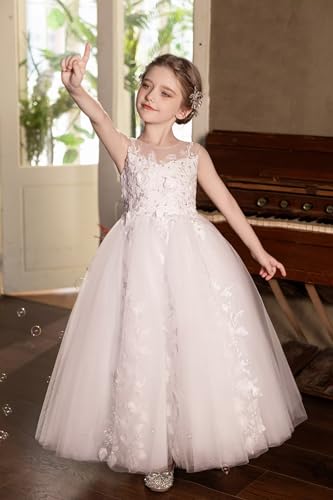 Tulle Flower Girl Dresses for Wedding First Communion Dress Girls Lace Bridesmaid Dress Pageant Party Ball Gown2