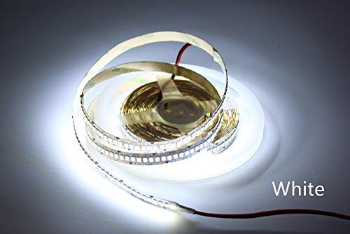 HKHJN 5m / Lote 10mm PCB 2835 SMD 1200 Cinta de Tira de LED DC12V ip20 lámpara Flexible no Impermeable 240 Leds/m, Blanco cálido Blanco (Color : 5M, Emitting Color : White)