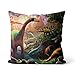 poduszki poduszka dinozaur świat jurajski poduszka nadruki lniana poduszka ozdobna kwadratowa dekoracja 40 x 40 cm