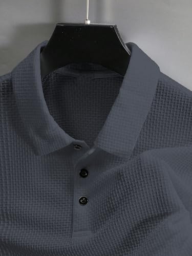 Image of TAGDO Men's Cotton Rich Polo Tshirt | Textured Fabric Casual Collar T Shirt for Men | Half Sleeve Regular Fit Trendy Polo Tee Shirts for Everyday Wear (2029)