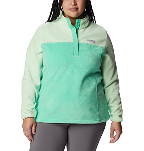 Image of Columbia Womens Benton Springs Half Snap II Pull Over Fleece Jacket, Dark Stone /Canoe /Vintage Blue, 3X