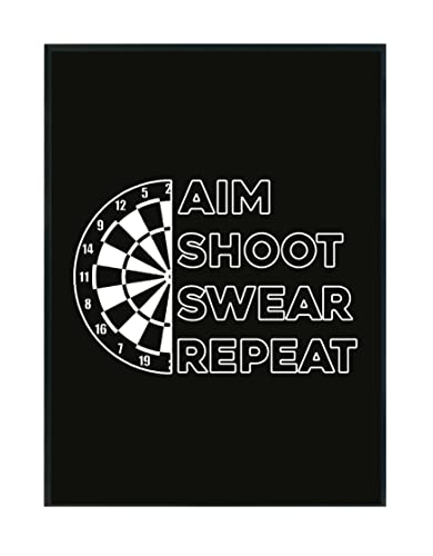 Hippowarehouse Aim shoot swear repeat darts Printed Poster A2 Wall Art Design Classroom Room Gym Office Décor