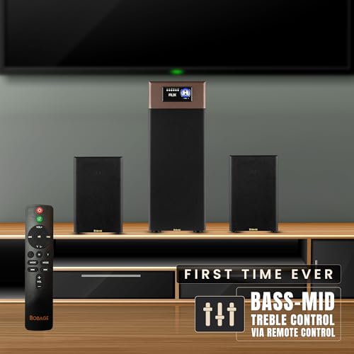 Image of OBAGE X12 HiFi 2.1 Speaker System with Qualcomm aptX HD | Dual 6.5 inch Subwoofer Drivers & Silk Dome Tweeters | Bluetooth, Optical & AUX | 24-Bit High Fidelity Audio for Rooms up to 300 sq. ft.