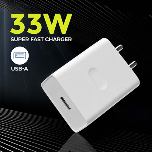 Image of MAK 33W SuperVOOC Super Fast Charging Adapter, USB-C Wall Charger, Quick Charge Power Adapter, High Speed Mobile Phone Charger for Android Smartphones in White