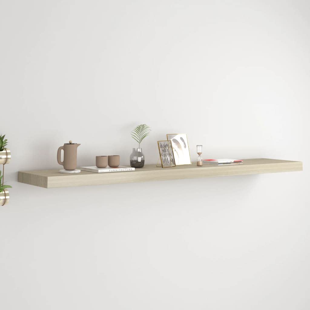 YUANCHUTOP Floating Shelves, Brown Wall Mounted Shelf with Invisible Brackets Book Plant Display Rack Storage for Bathroom Living Room Bedroom Entryway Hallway, 120cm