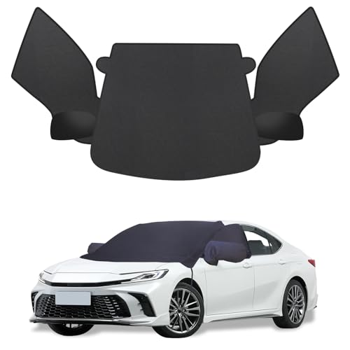 Image of Bilisin Car Snow Windshield Covers Compatible with Toyota Camry 2018-2023 for 600D Oxford Fabric, Magnetic Front Waterproof Hail Protector with Side Mirror Cover for Winter Protection Accessories
