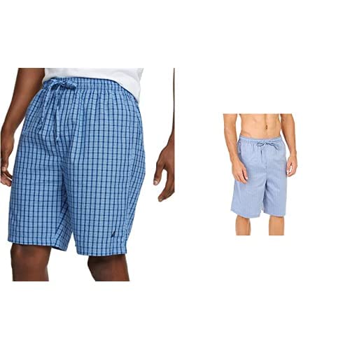 Image of Nautica Men's Soft Woven 100% Cotton Elastic Waistband Sleep Pajama Short