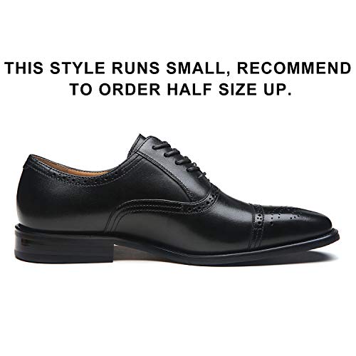 Mens Cap Toe Oxford Leather Lace Up Classic Comfortable Modern Formal Business Dress Shoes for Men3
