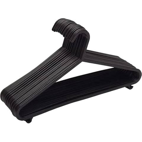 STRAAME Premium Black Plastic Hangers - Space Saving Cover