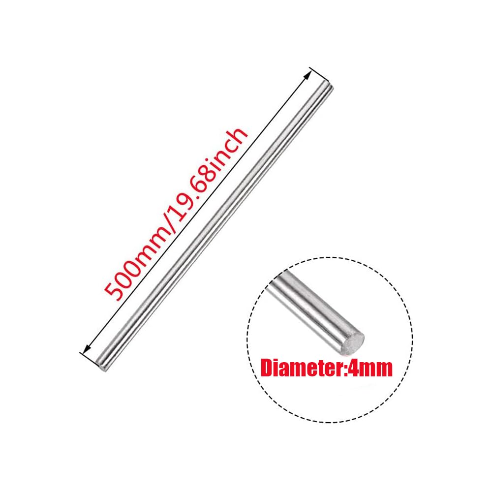 Produktbild von 10 Stück 304 Edelstahl Rundstäbe 4 X 500 Mm – Vollwellige Drehstangen, Vielseitig Einsetzbar
