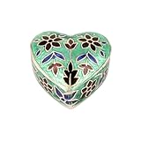 Heart Shape Meenakari Floral Trinket Box Container Handmade Unique Artisan 925 Sterling Silver Sindoor Box