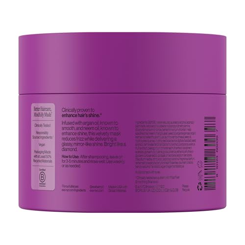 EVA·NYC Eva NYC Anti-Frizz Hair Mask for Instant Shine - Argan Oil + Neem Oil - For High Gloss + Glassy Mirror-Like Shine - Nourishing Anti-Frizz Hair Product - Warm Vanilla Scent - 8.4 fl oz