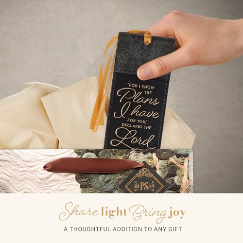 Image of Christian Art Gifts Premium Faux Leather Bookmark: I Know the Plans
