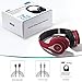 August Bluetooth Headphones EP640 - Wireless Over Ear Headphones with aptX/NFC / 3.5mm Audio in/Headset Microphone - Red