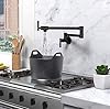 MAX Faucets - Pot Filler Faucet Double Handle Commercial Wall Mounted 26" with Accessories Matte Black Finish