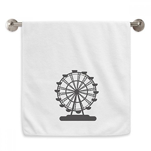 Serviette débarbouillette 13x29 inch blanche imprimé parc d'attractions