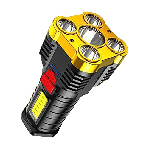 DSPKOhG Extrem Hell LED Taschenlampe Aufladbar USB,5000 Lumen, IP67 Wasserdicht 3 Lichtmodi für Camping Wandern Notfälle(mit 5000mah 26650 Batterie) Cover