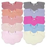 DOSMINE Baby Bibs Muslin Bibs for Baby Girl Boy for Drooling and Teething 10 Pack (Purple)