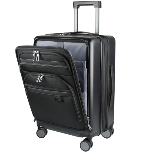 Best Luggage for Frequent Business Travel: Top Durable and Lightweight Picks 5 KROSER Hardside Expandable Carry On Luggage 22x14x9 Airline Approved With Front Business Pockets, 20 Inch Suitcases with Wheels, Carry on Suitcase with TSA Lock & USB Port, Black