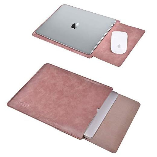 TECOOL 13.3 Pulgadas Funda Ordenador Portátil, Funda de Cuero Protectora Bolsa Laptop Sleeve para 2012-2020 MacBook Air/Pro 13 M1,13.5 Surface Laptop,Huawei MateBook,Lenovo,DELL,ASUS,HP- Rosa Vieja