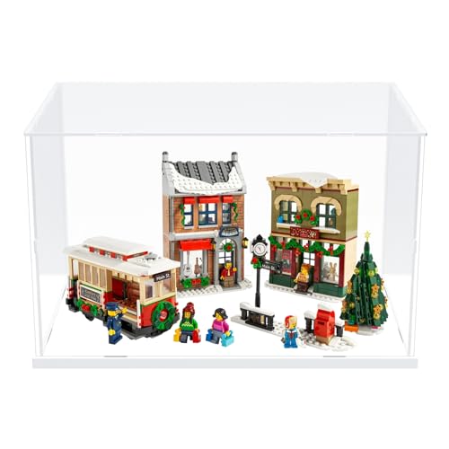 Image of Choowin Acrylic Display Case for Lego Tranquil Garden 10315 10298 10308 10317 for Lego Display Thickened Clear Acrylic Display Cases for Collectibles Assemble Dustproof Display Box(White Base)
