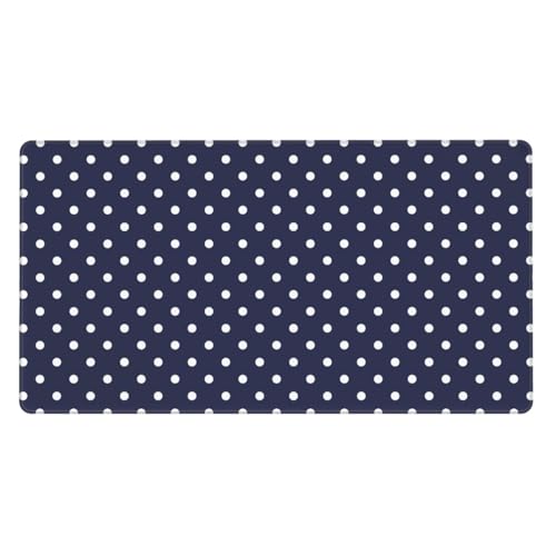 Tapis de bureau bleu marine à pois pour un espace de travail ordonné