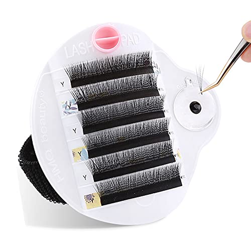 Buqikma Eyelash Extension Hand Plate, 2 in 1 Professional Lash Holder Eyelash Glue Tools Pallet with Adjustable Wrist Strap C Cured Lash Tray Strip Palette for Eyelash Extension(Updated)
