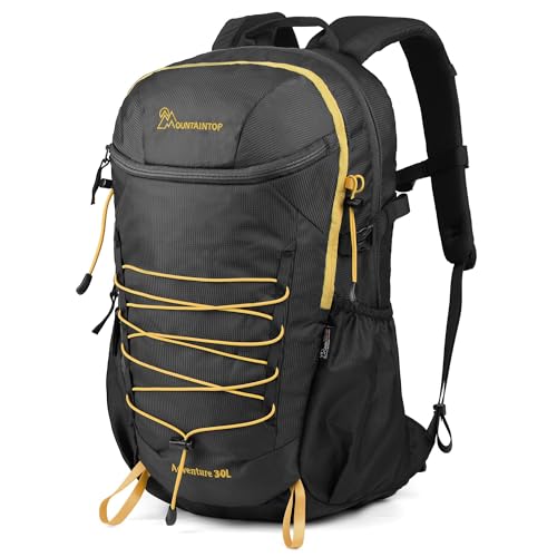 MOUNTAINTOP ハイキングバックパック 25/30L キャンプバックパック メンズ レディース ハイキング デイパック 軽量トラベルバックパック 登山用, 30L-ブラック。, 30L, デイパックバックパック。の商品画像（Amazon）