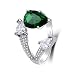 Produktbild 925 Sterling Silber Ring Damen,Grün Glänzend Crystal Diamond Neuheit Vergoldete Ziemlich Party Finger Ring Für Damen Jungen Mädchen, Hochzeitstag Verlobung Ewigkeit Brautschmuck Festival Geschenk