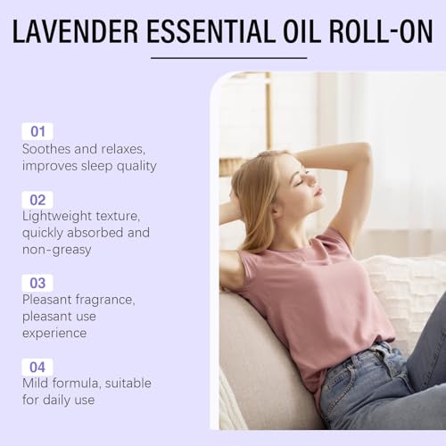 Aceite esencial de lavanda Roll-On, 100 % puro natural, aceite de aromaterapia premium para relajación, masaje, difusor, velas y fabricación de jabón, aroma calmante de lavanda (3 unidades) - imagen 4