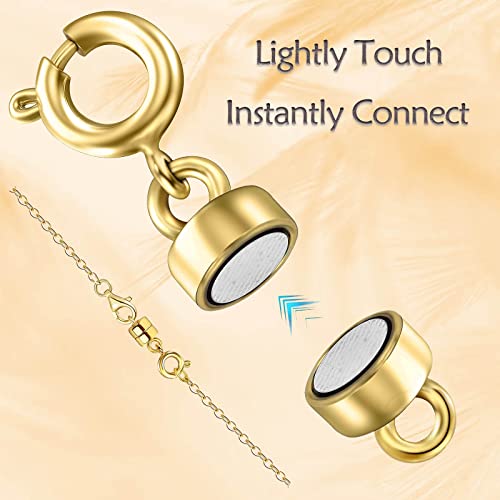 Qulltk Magnetic Necklace Clasps And Closures 18K Gold And Silver Plated Bracelet Converter Clasp,Suitable For Necklaces Chain Extender #TOP4