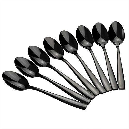Teyyvn 8-Pack Black Stainless Steel Coffee Spoons, Demitasse Espresso Spoons Set #TOP6