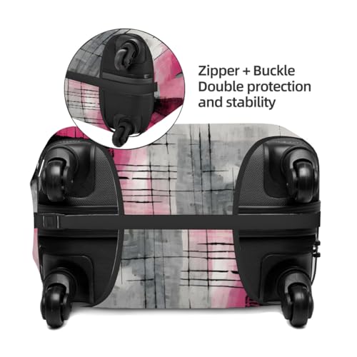 Abstact Pink Black Stretchable Luggage Covers for Suitcase TSA Approved, Dust Proof and Scratch Resistant Travel Luggage Protector for Carry On (22-24 in)3