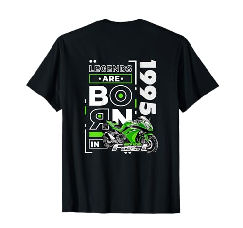 Cumpleaños Hombre Biker 1995 Regalo Moto Verde Superbike Camiseta