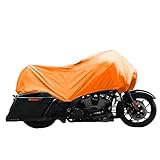 uxcell バイクカバー バイク車体カバー ハーフカバー 防水 風飛び防止 UVカット 防塵 丈夫 厚手 軽量 収納バッグ付き XL オレンジ Harleyに対応 Touring FLHRC FLHRに対応 Hondaに対応 Gold Wing Touringに対応 Yamahaに対応 Touring XV 1900A XVS 1300A F J R 1300に対応